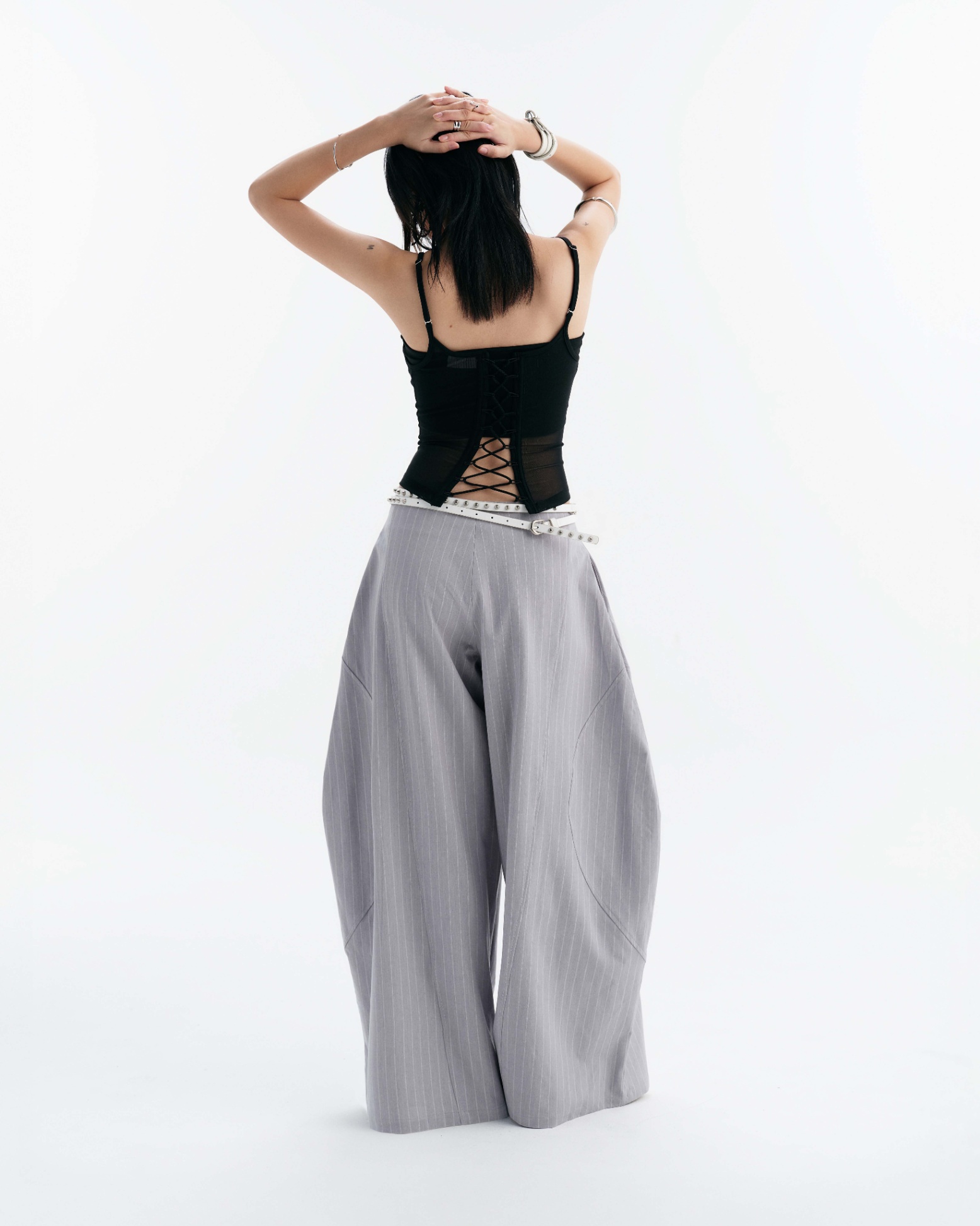 LUFT PANTS (GREY BLUE STRIPES)