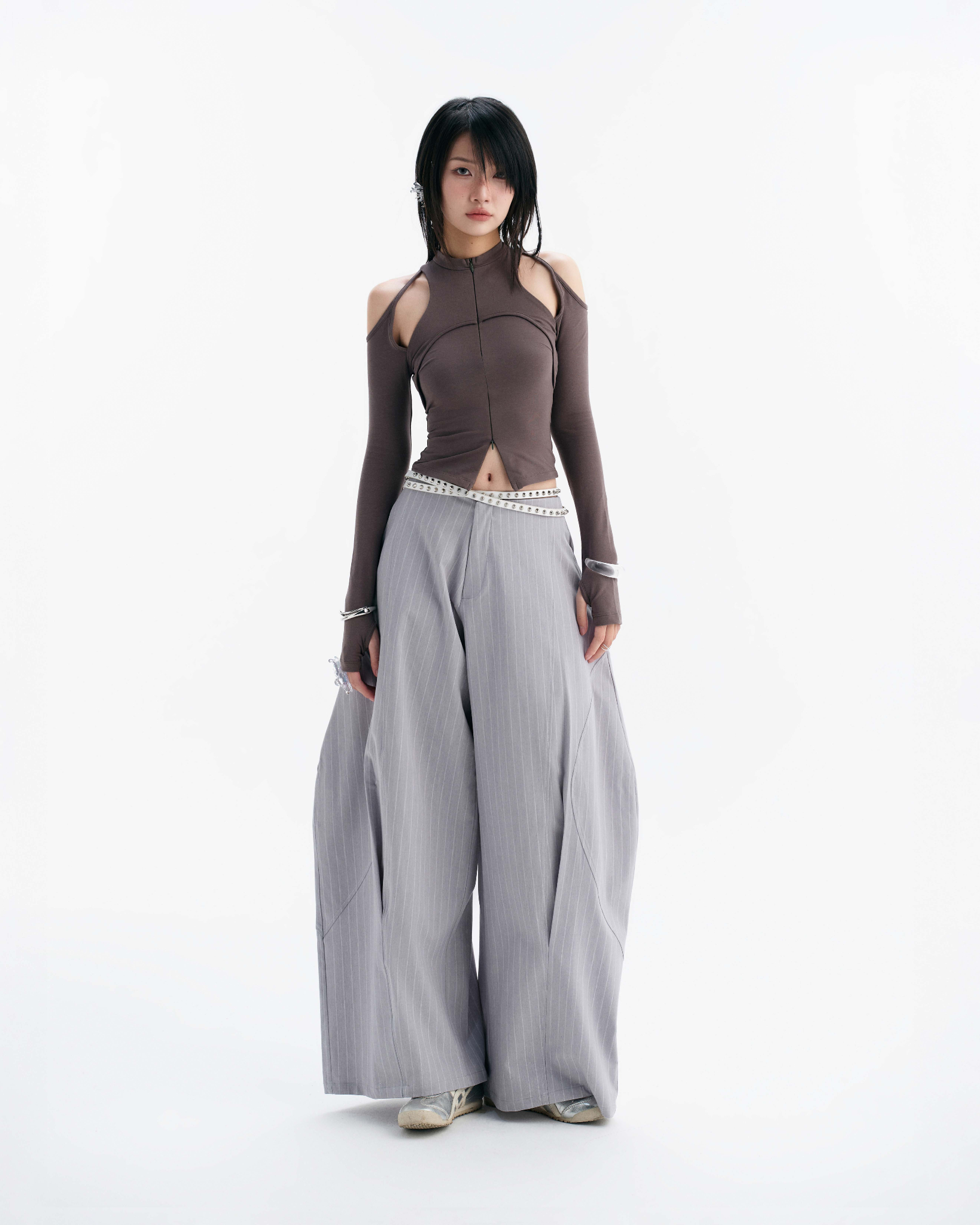 LUFT PANTS (GREY BLUE STRIPES)