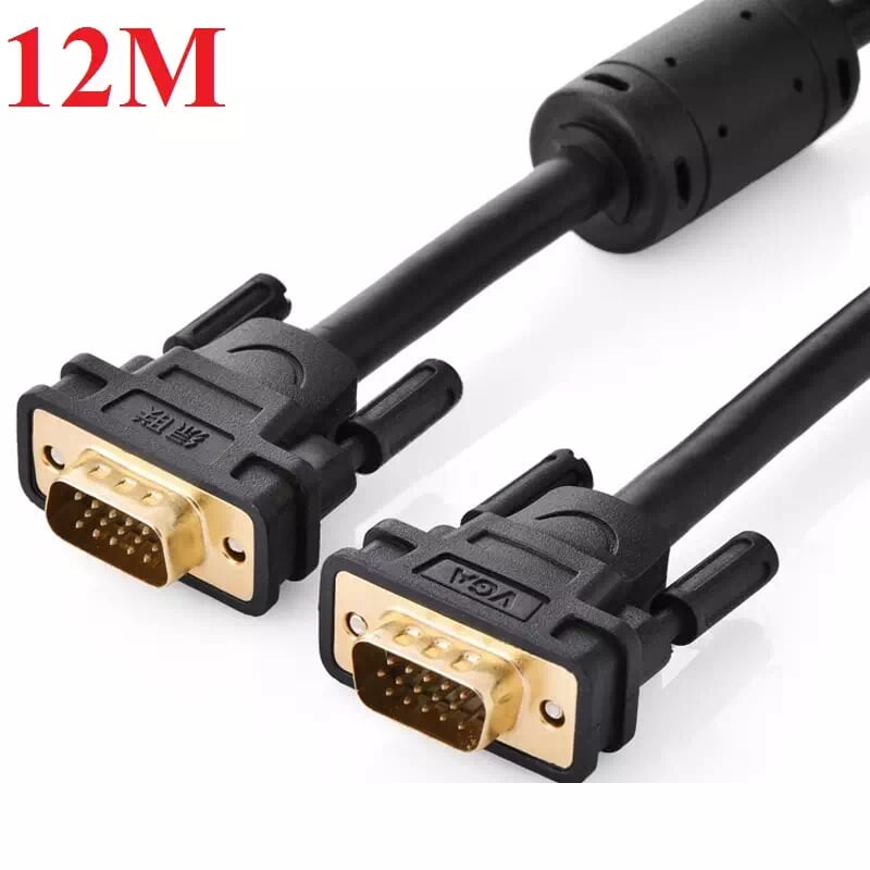 Ugreen 11642 12M màu Đen Cáp tín hiệu 2 đầu VGA VG101