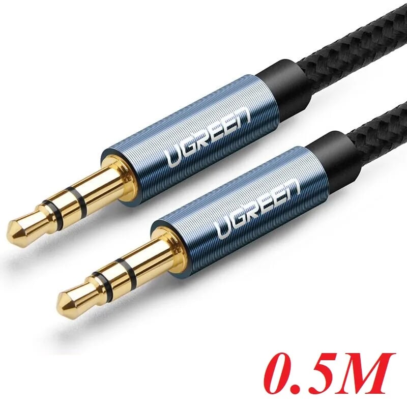 Ugreen 10684 0.5M màu Xanh Cáp âm thanh 2 đầu 3.5mm dương AV112