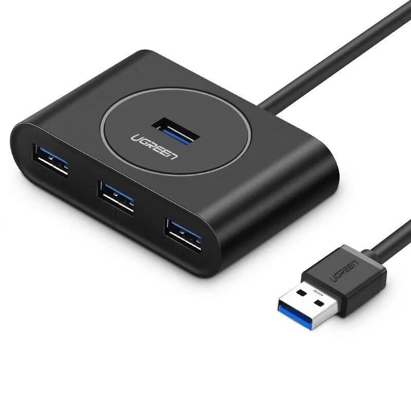 Ugreen 20292 80CM màu Đen Bộ chia HUB USB 3.0 sang 4 USB 3.0 hỗ trợ OTG CR113