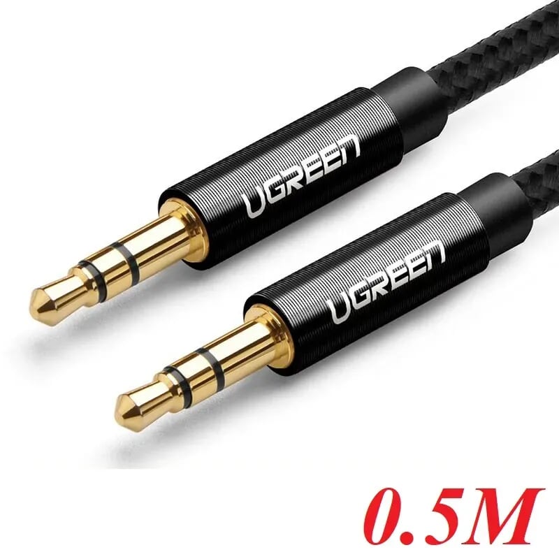 Ugreen 50360 0.5M màu Đen Cáp âm thanh 2 đầu 3.5mm dương AV112