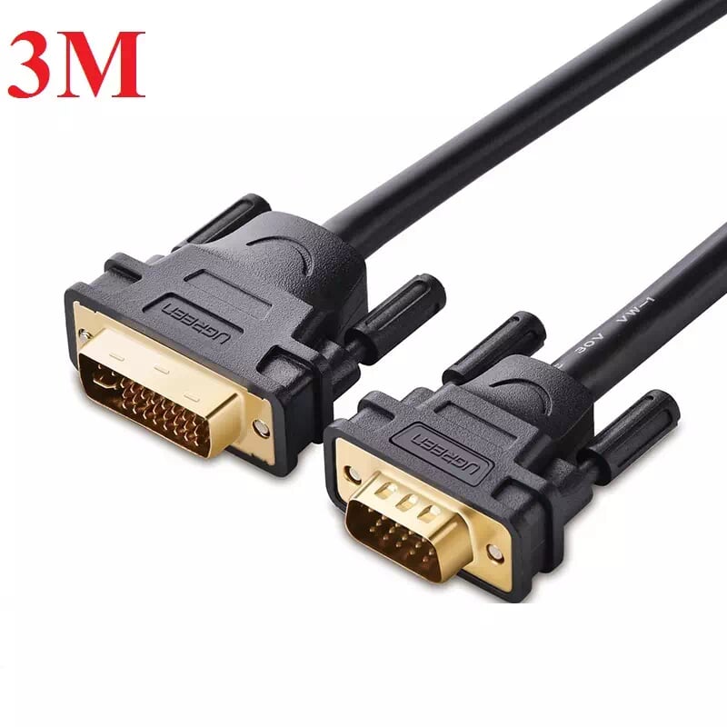 Ugreen 11618 3M màu Đen Cáp chuyển đổi DVI 24+5 sang VGA DV102