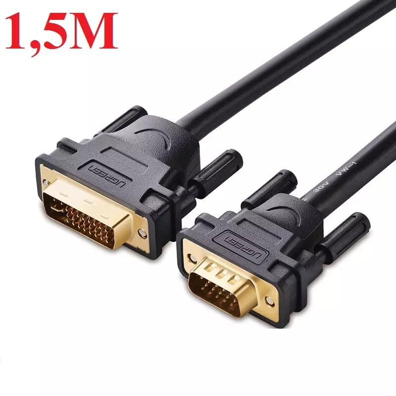 Ugreen 11617 1.5M màu Đen Cáp chuyển đổi DVI 24+5 sang VGA DV102