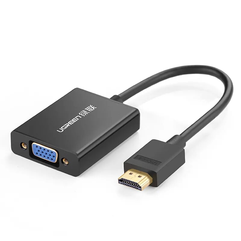 Ugreen 40233 Màu Đen Bộ chuyển HDMI sang VGA vỏ nhôm MM102