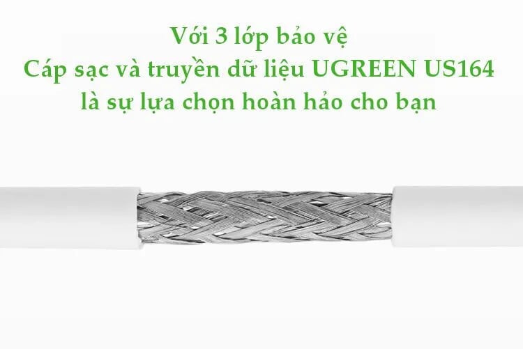 Ugreen 10679 1.5M màu Trắng Cáp USB Type C 3.1 đầu nhôm US161