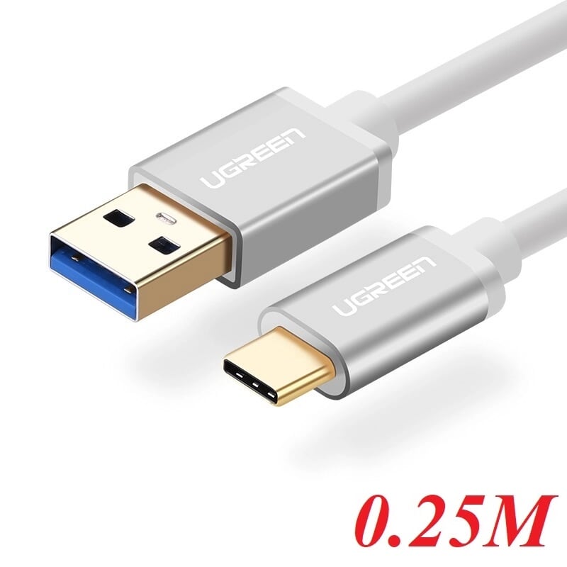 Ugreen 30464 0.25M màu TRắng Cáp USB TypeC sang USB 3.0 cao cấp US187