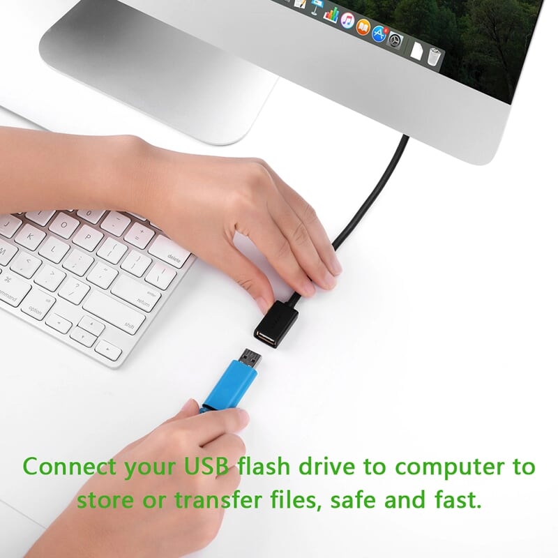 Ugreen 10886 0.5M màu Đen Cáp tín hiệu nối dài USB 2.0 lõi thuần đồng dáng dẹt US103