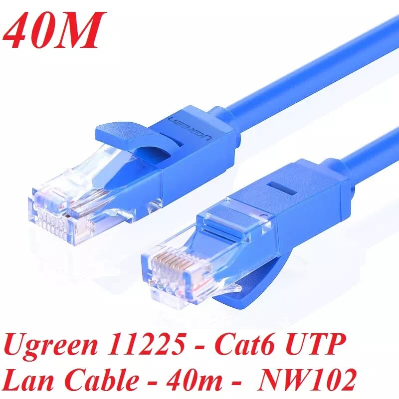 Ugreen 11225 40M Màu xanh Cáp mạng LAN CAT6 UPT NW102