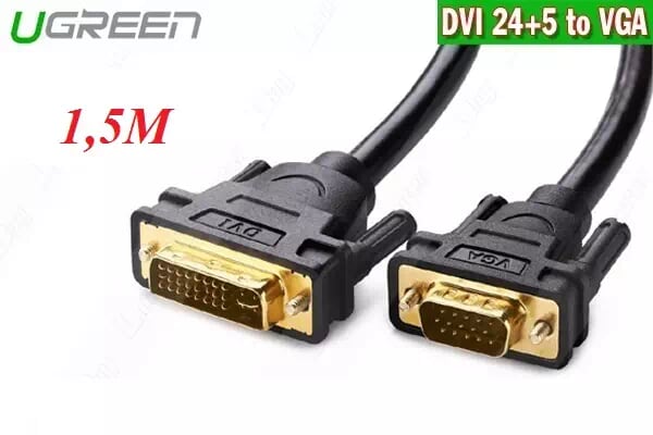 Ugreen 11617 1.5M màu Đen Cáp chuyển đổi DVI 24+5 sang VGA DV102