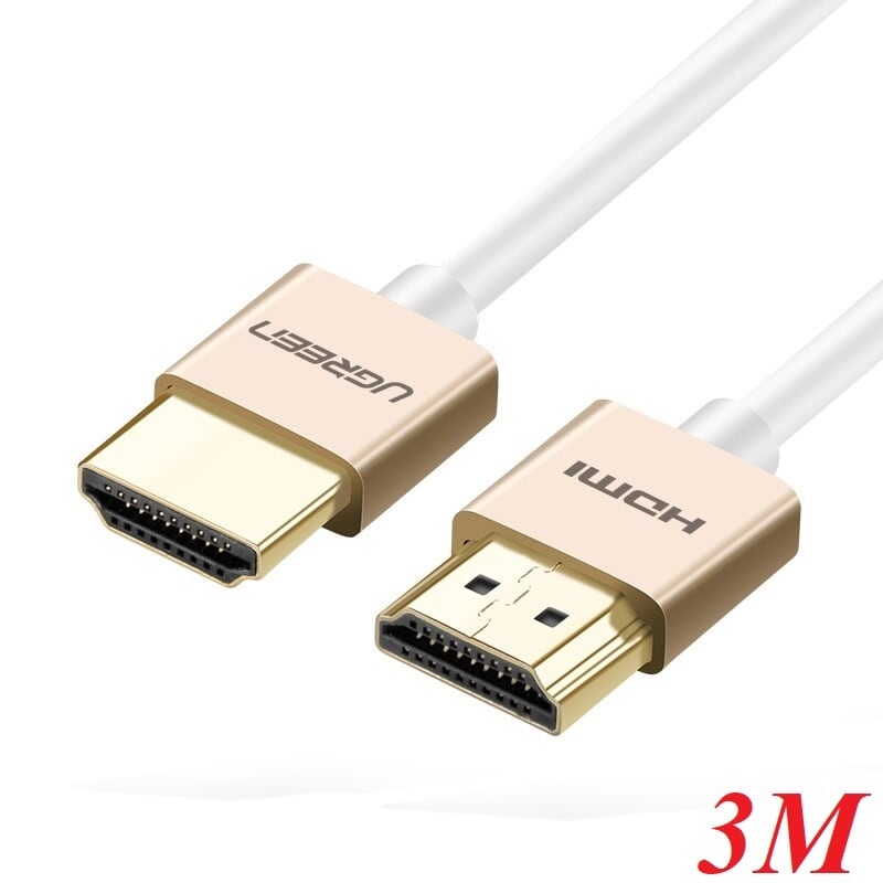 Ugreen 40491 3M màu Hồng Cáp tín hiệu HDMI chuẩn 2.0 sợi siêu nhỏ cao cấp HD117