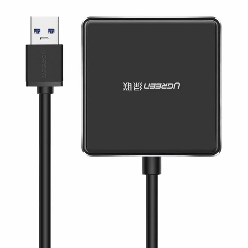 Ugreen 20786 20CM màu Đen Bộ chia HUB USB 3.0 sang 4 USB 3.0 hỗ trợ nguồn 5V US168