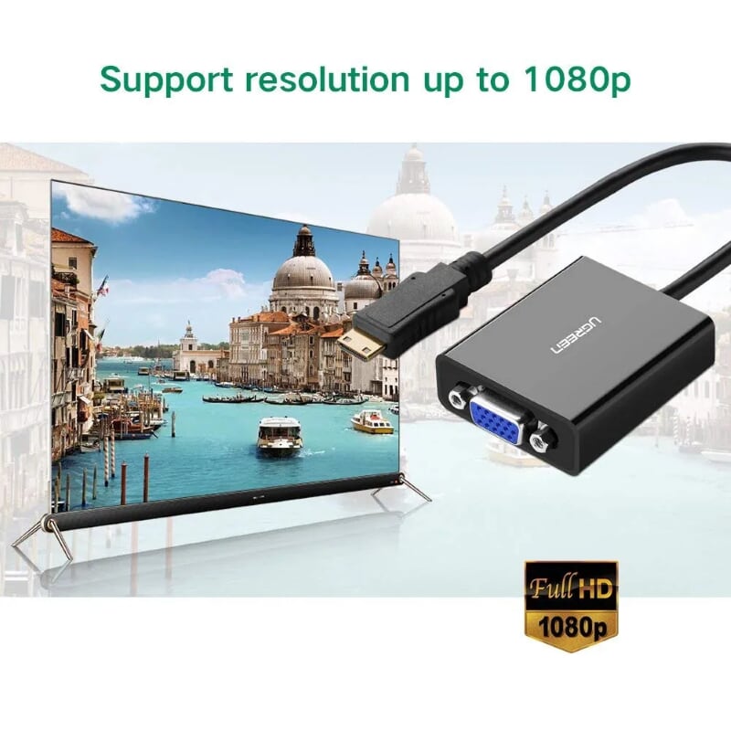 Ugreen 40270 15CM Màu Đen Bộ chuyển Mini HDMI sang VGA MM112