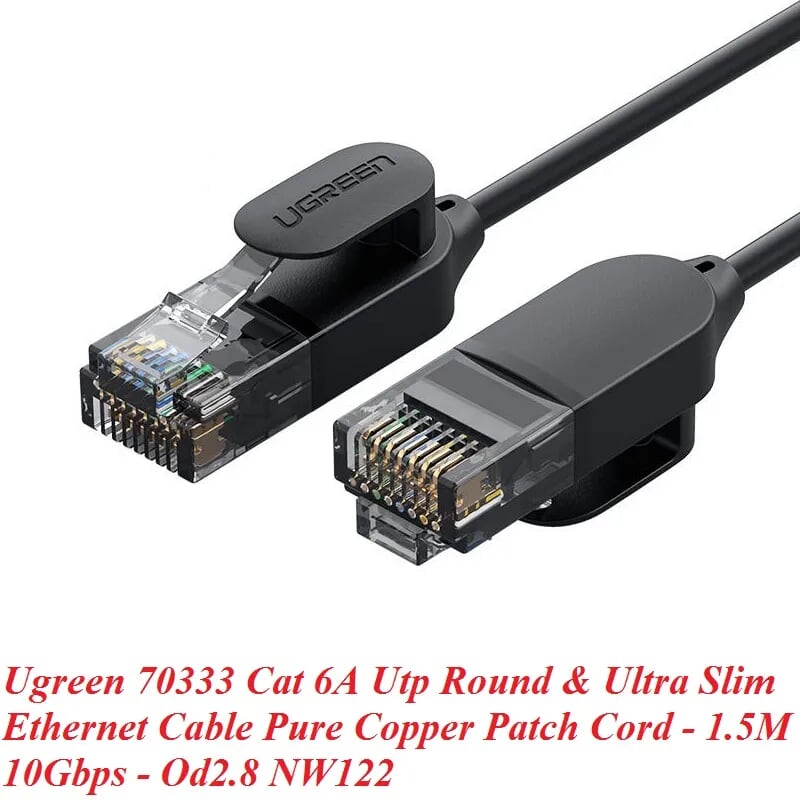 Ugreen 70333 1.5m cáp mạng cat6a utp od2.8 siêu nhỏ thuần đồng NW122