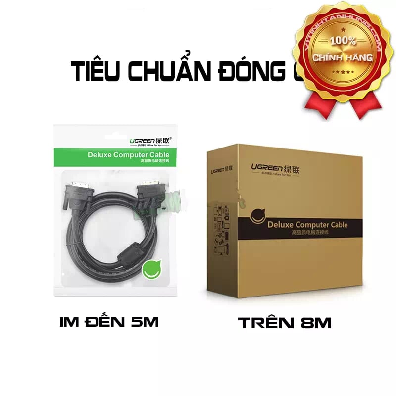 Ugreen 11609 10M màu Đen Cáp tín hiệu DVI 24+1 DV101