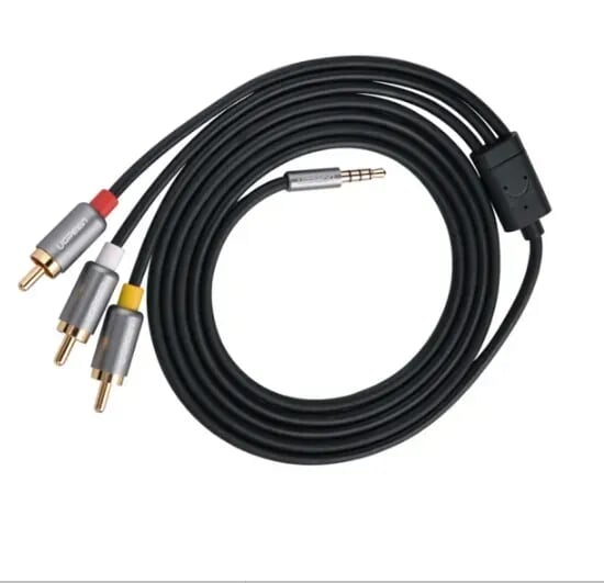 Ugreen 20894 1.5M màu Đen Cáp âm thanh 3 đầu Bông sen sang 3.5mm Dương AV138