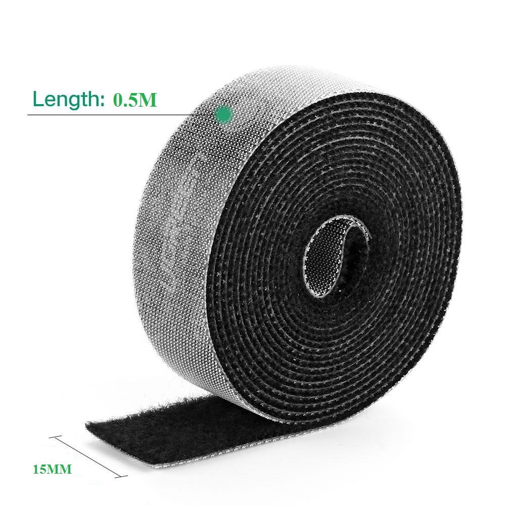 Ugreen 60485 5M cỡ 15mm băng dán Velcro màu đen ngang 1.5cm LP124