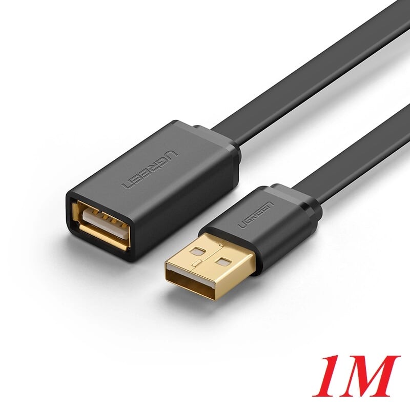 Ugreen 10887 1M màu Đen Cáp tín hiệu nối dài USB 2.0 lõi thuần đồng dáng dẹt US103