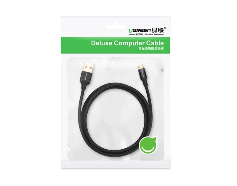 Ugreen 30857 2M màu Hồng Cáp sạc truyền dữ liệu USB 2.0 sang MICRO USB dây bọc nhựa PVC US223