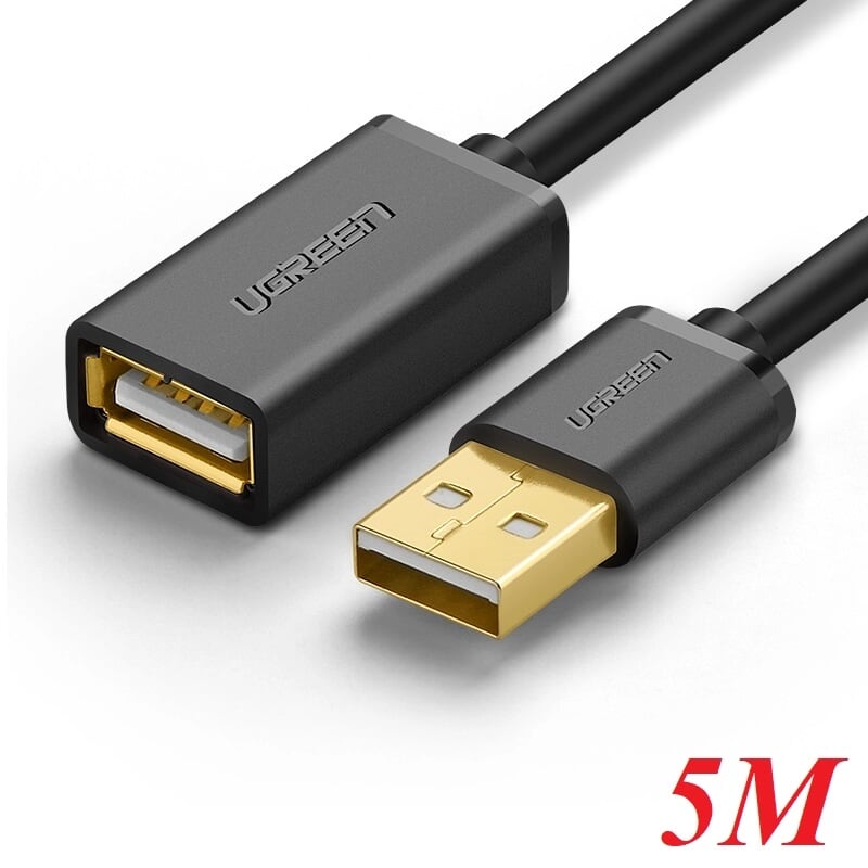 Ugreen 10318 5M màu Đen Cáp tín hiệu nối dài USB 2.0 lõi thuần đồng US103