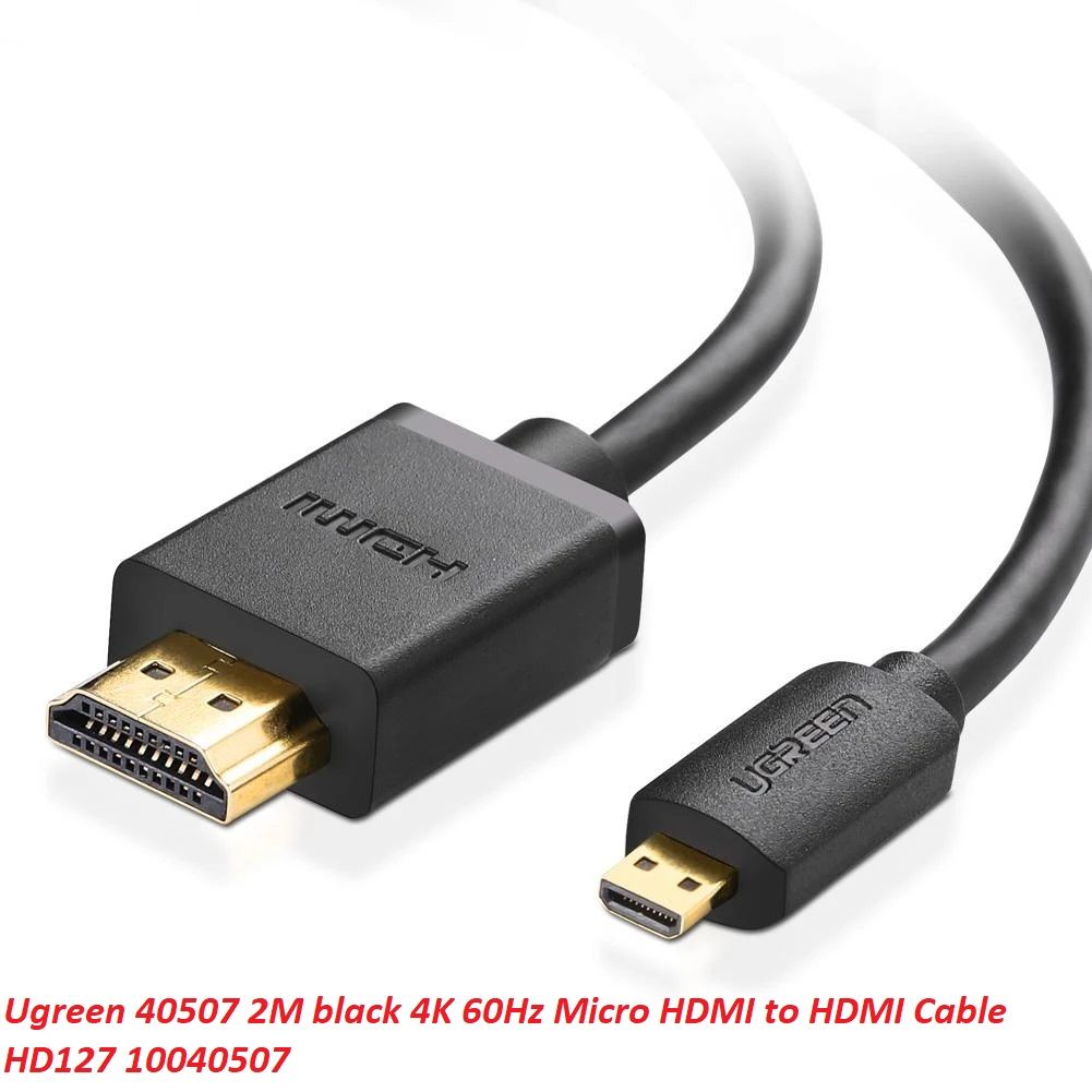 Ugreen 40507 2M màu đen cáp 4K 60Hz Micro HDMI ra HDMI HD127