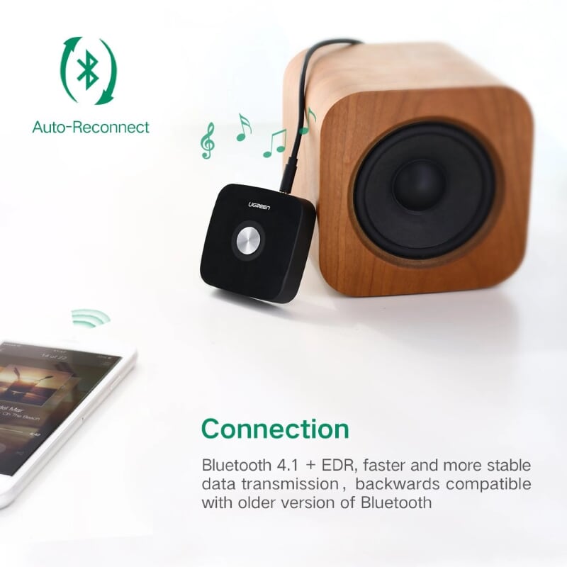 Ugreen 30444 BT 4.1 màu Đen Bộ nhận âm thanh Bluetooth chuẩn 3.5mm CM122