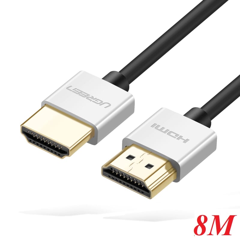 Ugreen 50305 8M màu Bạc Cáp tín hiệu HDMI chuẩn 2.0 sợi siêu nhỏ cao cấp HD117