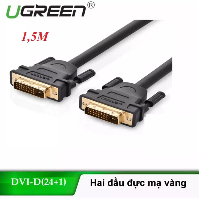 Ugreen 11606 1.5M màu Đen Cáp tín hiệu DVI 24+1 DV101