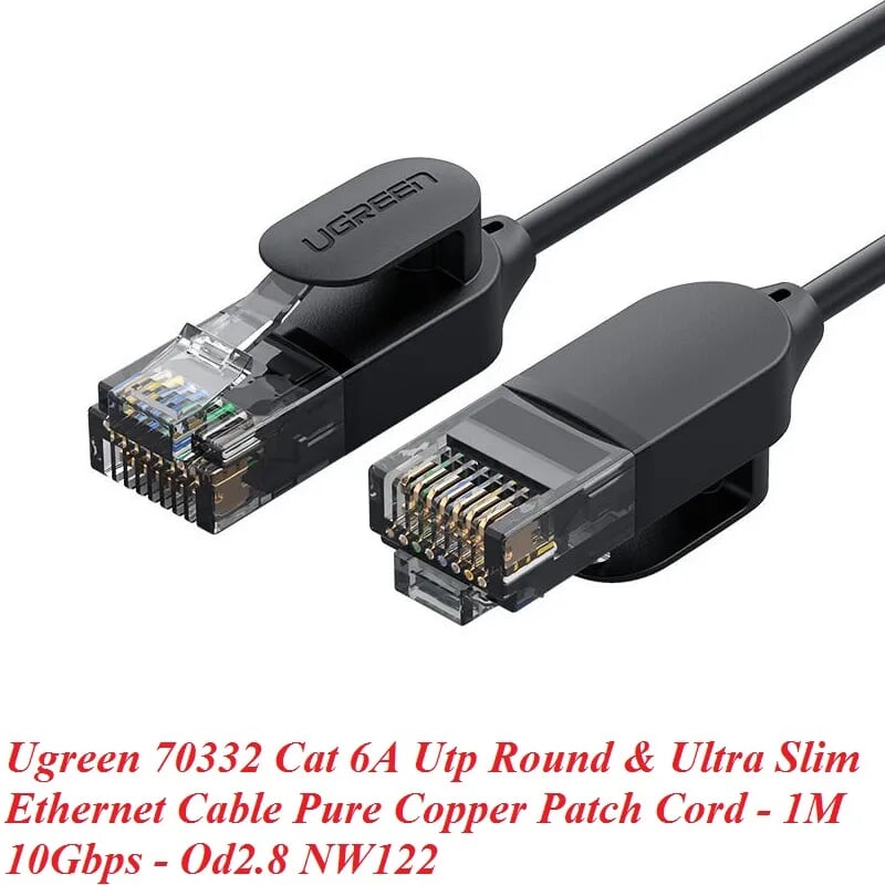 Ugreen 70332 1m cáp mạng cat6a utp od2.8 siêu nhỏ thuần đồng NW122