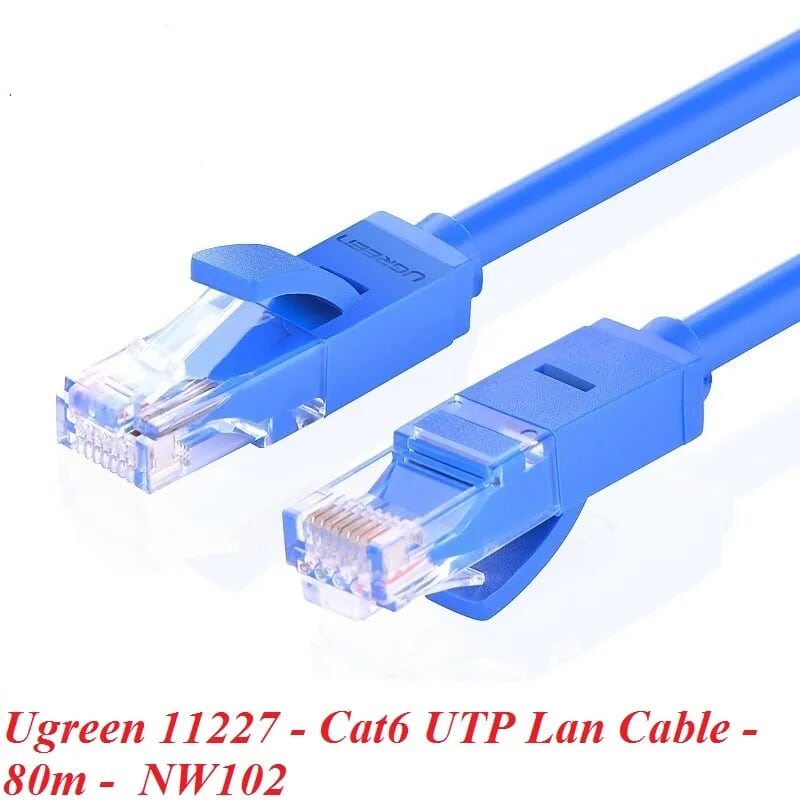 Ugreen 11227 80M màu Xanh Cáp mạng LAN CAT6 NW102