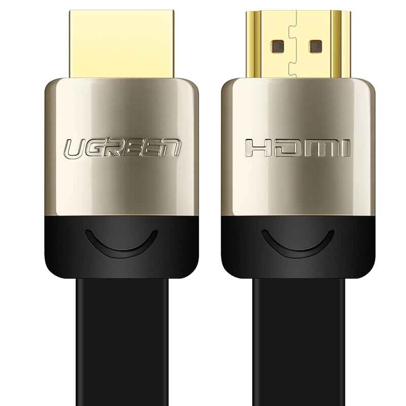 Ugreen 10261 2M màu Đen Cáp tín hiệu HDMI chuẩn 2.0 cáp dẹt đầu bọc hợp kim HD123