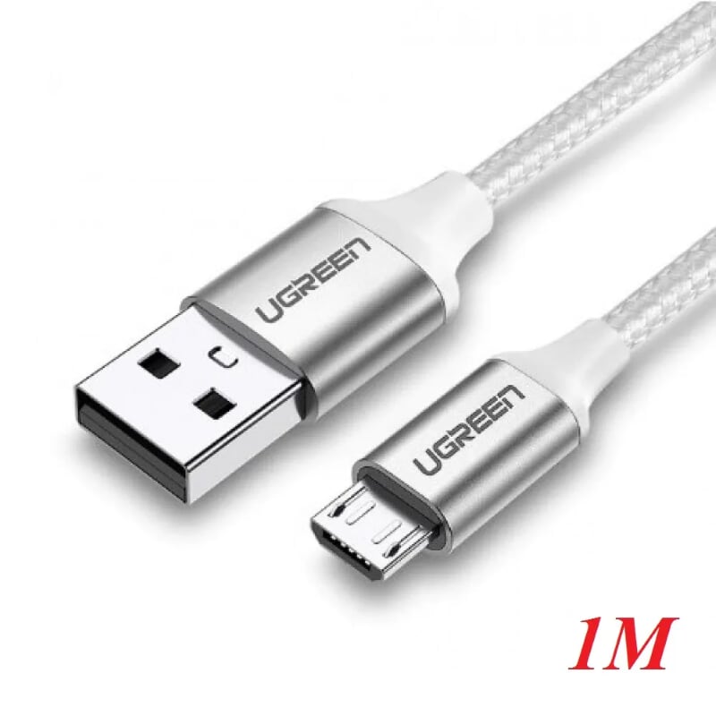 Ugreen 60151 1m Cáp micro usb 2.0 bọc nhôm chống nhiễu US290