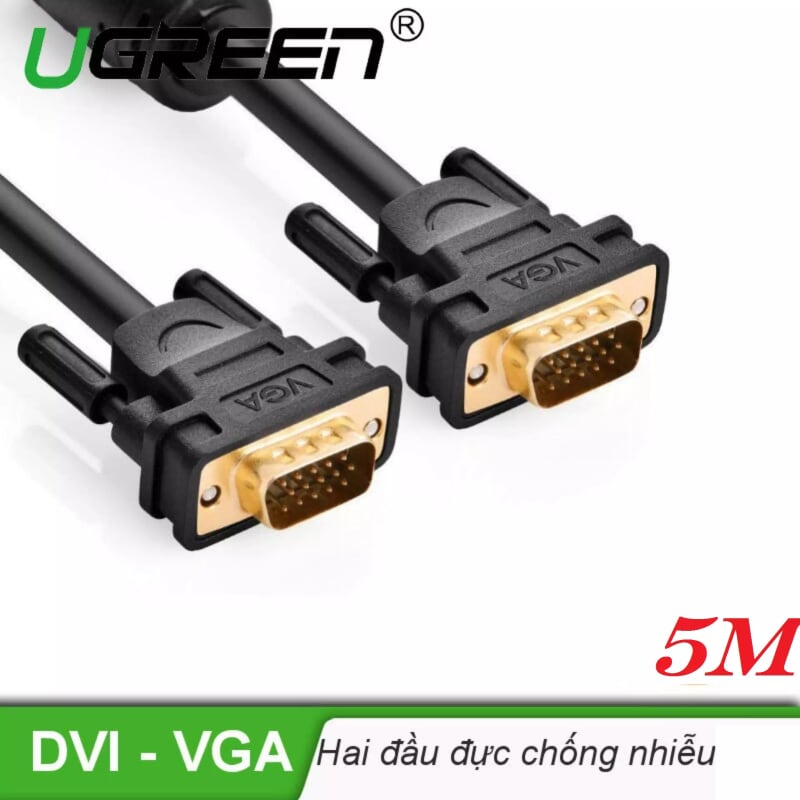 Ugreen 11632 5M màu Đen Cáp tín hiệu 2 đầu VGA VG101