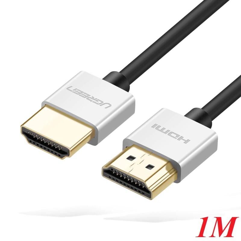 Ugreen 30476 1M màu Bạc Cáp tín hiệu HDMI chuẩn 2.0 sợi siêu nhỏ cao cấp HD117