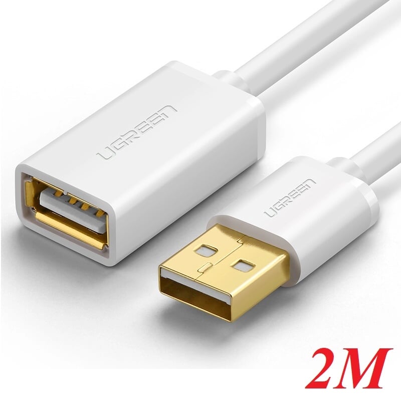 Ugreen 10883 2M màu Trắng Cáp tín hiệu nối dài USB 2.0 lõi thuần đồng US103