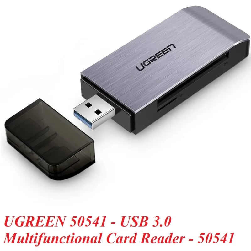 Ugreen 50541 Màu Đen Đầu đọc thẻ USB 3.0 sang SD + TF + CF + MS cao cấp CM180