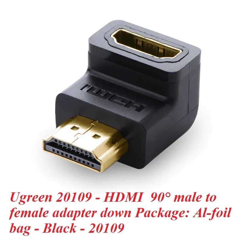 Ugreen 20109 Màu Đen Đầu nối dài HDMI gập 90 độ HD112