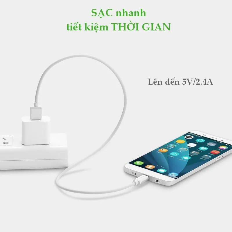 Ugreen 30508 1M màu Hồng Trắng Bộ chuyển đổi USB 2.0 sang USB-C US188