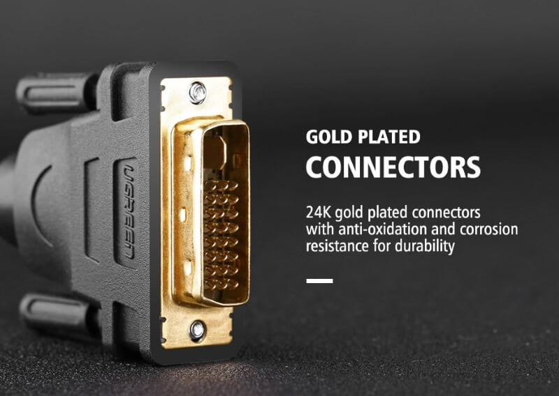 Ugreen 30140 10M màu Đen Cáp chuyển đổi HDMI sang DVI 24+1 thuần đồng cáp dẹt HD106
