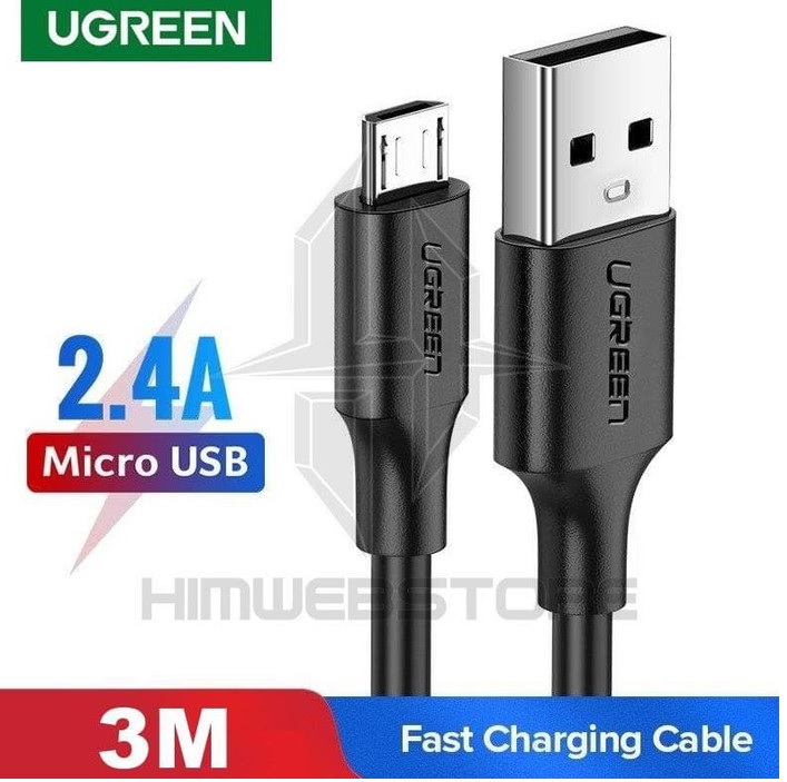 Ugreen 60827 3M màu đen cáp Micro Usb 2.0 mạ nickel chống nhiễu us289