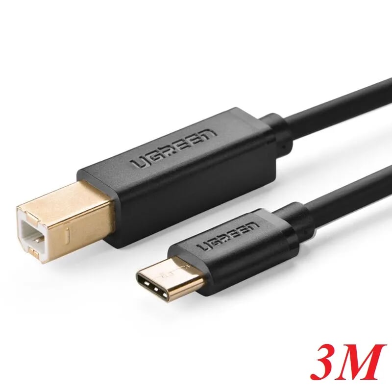 Ugreen 30182 3M màu đen Dây USB Type-C sang USB 2.0 đầu mạ vàng US152