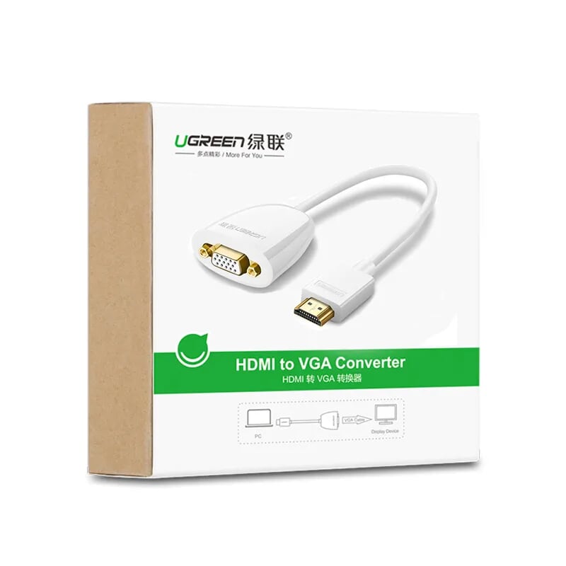 Ugreen 40252 Màu Trắng Bộ chuyển HDMI sang VGA MM102