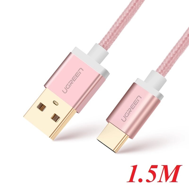 Ugreen 40990 1.5M 3A màu Đen Cáp USB TypeC sang USB 2.0 Hỗ trợ sạc nhanh US174