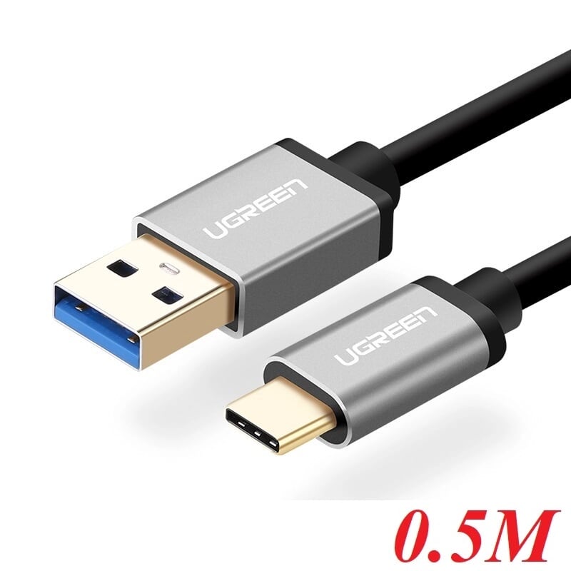 Ugreen 30532 0.5M màu Đen Cáp dữ liệu USB Type-C sang USB 3.0 truyền dữ liệu từ máy tính ra điện thoại US187