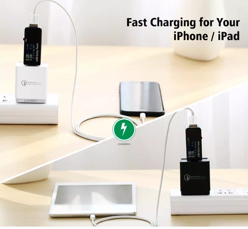 Ugreen 10470 1M màu Đen ABS Cáp Lightning sạc + truyền dữ liệu cho iPhone US155