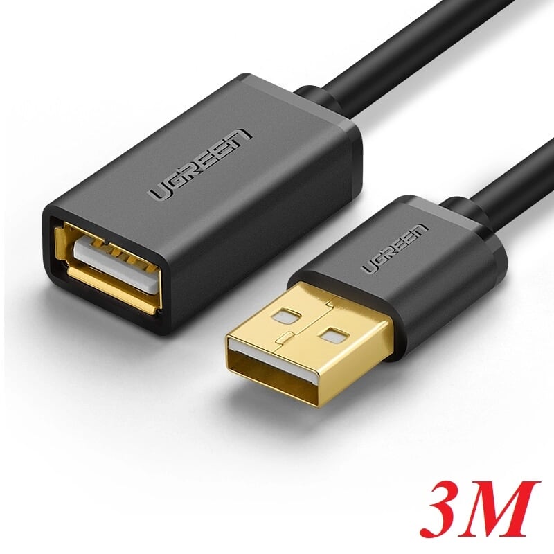 Ugreen 10317 3M màu Đen Cáp tín hiệu nối dài USB 2.0 lõi thuần đồng US103