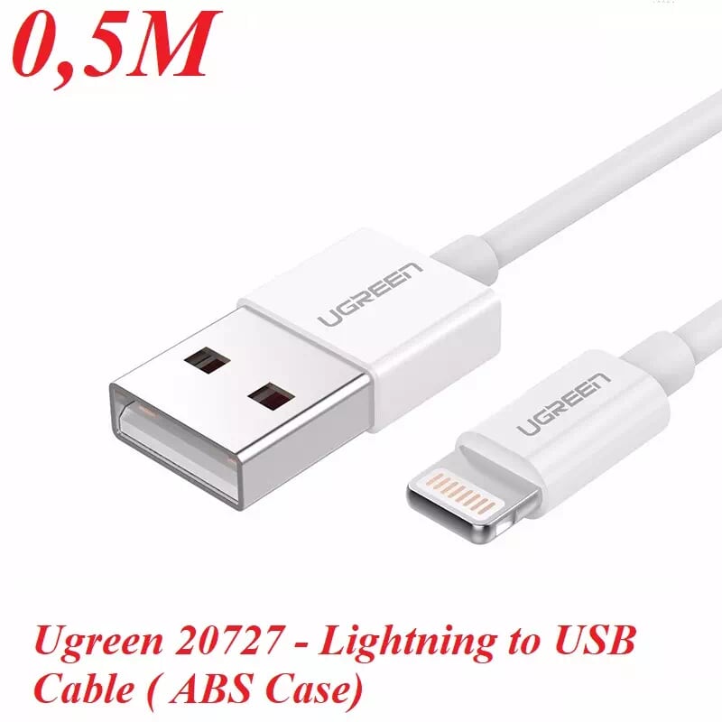 Ugreen 20727 0.5M màu Trắng ABS Cáp Lightning sạc + truyền dữ liệu cho iPhone US155