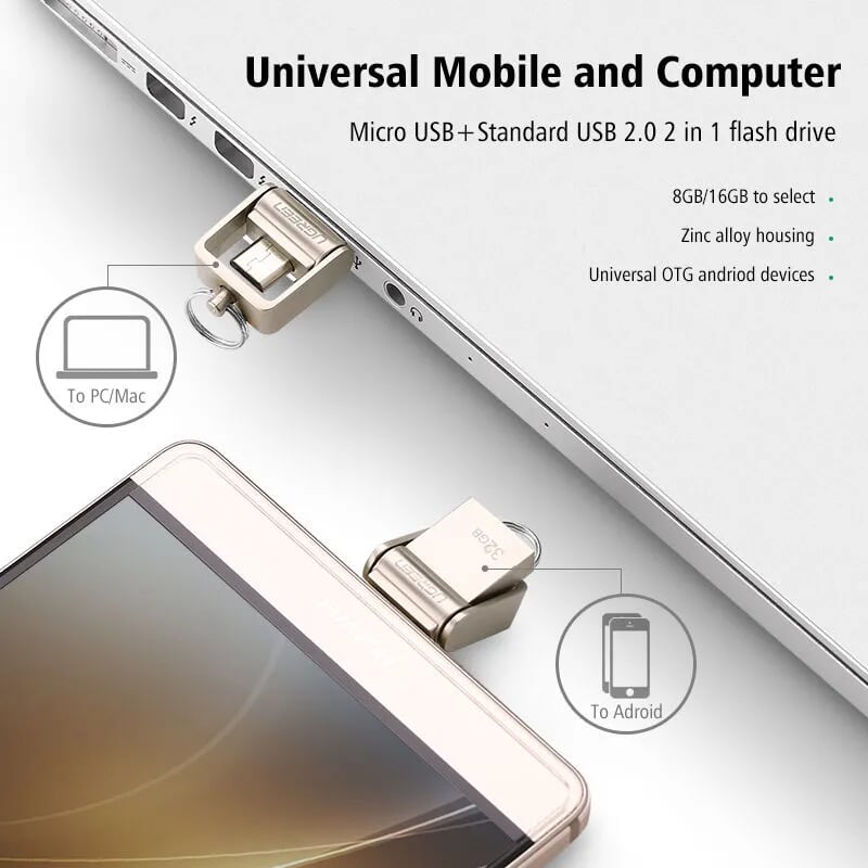 Ugreen 30432 32GB USB 2.0 + MICRO USB hỗ trợ OTG cao cấp US179