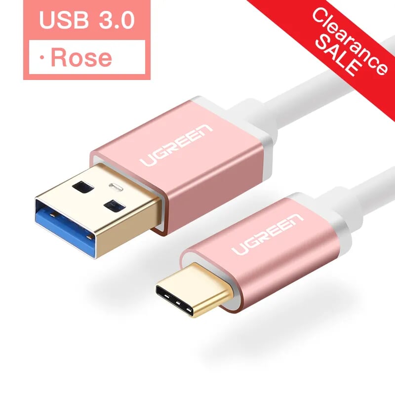 Ugreen 30539 1.5M màu Hồng Cáp USB TypeC sang USB 3.0 cao cấp US187