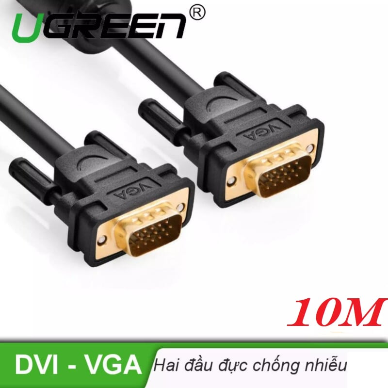 Ugreen 11633 10M màu Đen Cáp tín hiệu 2 đầu VGA VG101